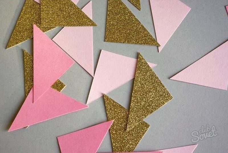 If the triangles are made from colored paper, they will come out brighter and it will be more fun to work
